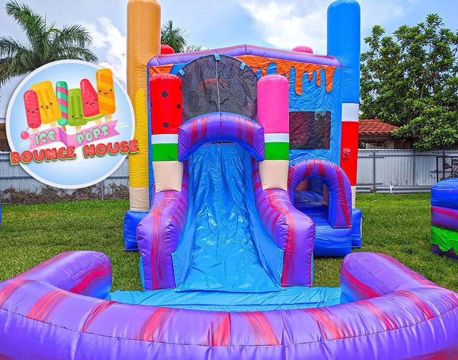 Ice Pops Bounce House & Water Slide (C12) 5 ice-pops-bounce-house-combo-rental