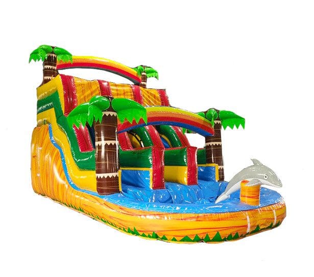 16ft Dolphins Double-Lane Waterslide (S33) 5 16ft Dolphins Paradise Water Slide
