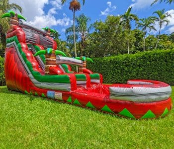 Miami Water Slide Rentals 7 16ft Red Island Waterslide (S32)