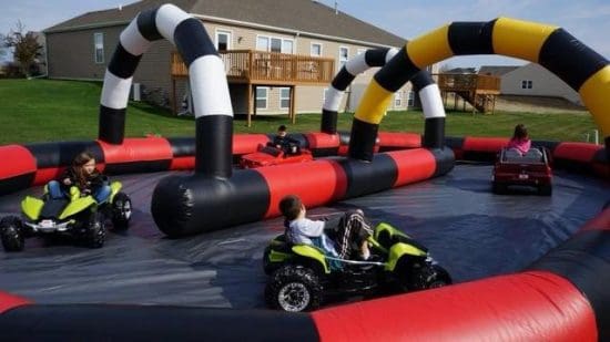 Inflatable Race Track with Electric Go Karts